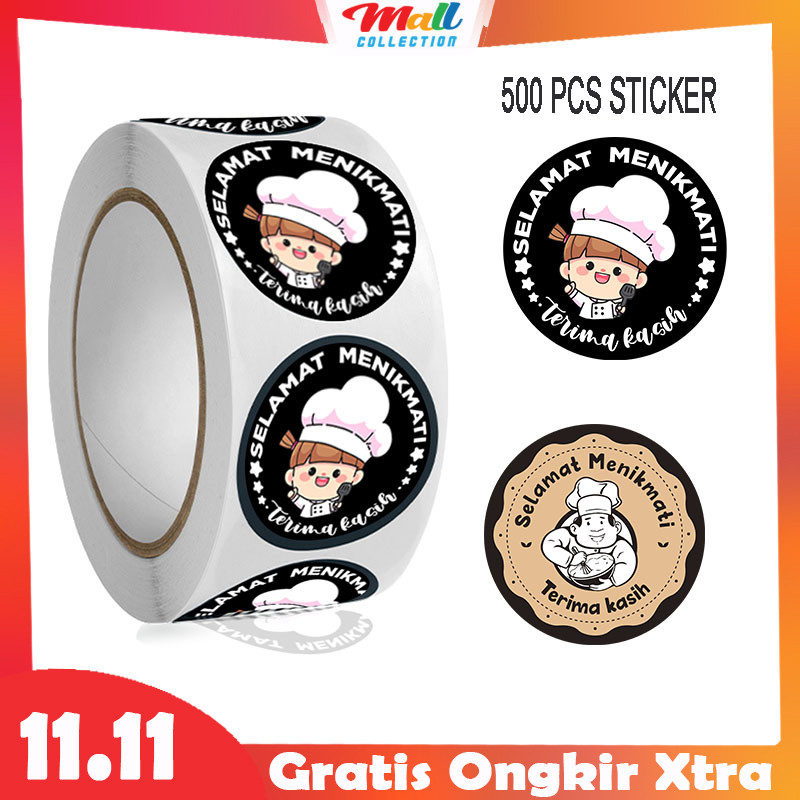

MALL - 500Pcs Stiker Thankyou SELAMAT MENIKMATI Sticker Terima Kasih Serbaguna Makanan Packaging Lebaran STC10