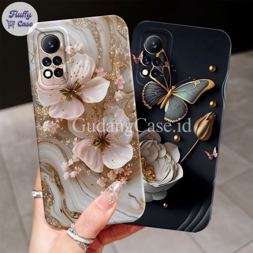 Softcase Hp Infinix Hot 11s Nfc Motif Bunga Kupu-Kupu Case Pelindung Camera Lentur