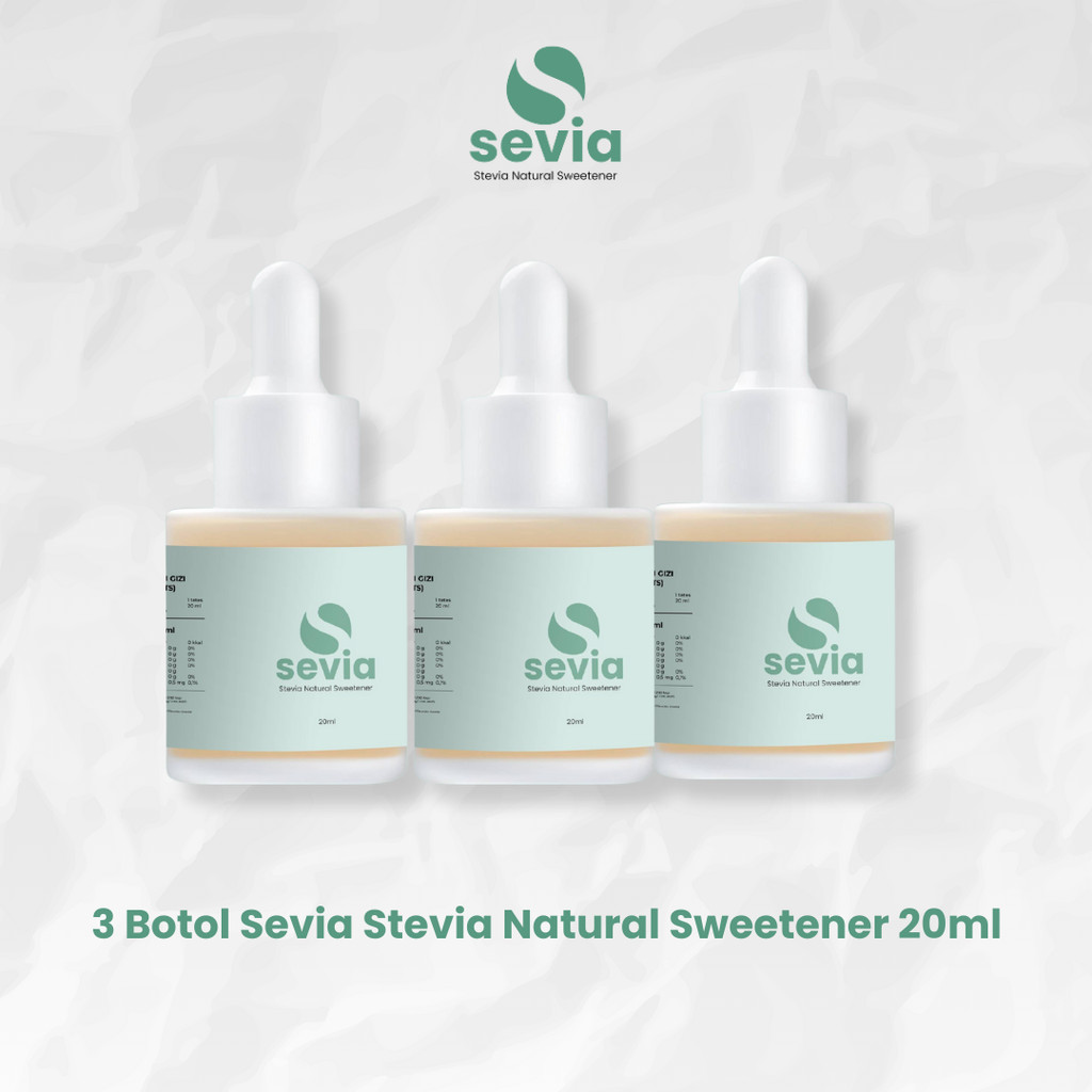 

3 Botol Sevia Stevia Natural Sweetener 20ml Pemanis Pengganti Gula Tanpa Kalori