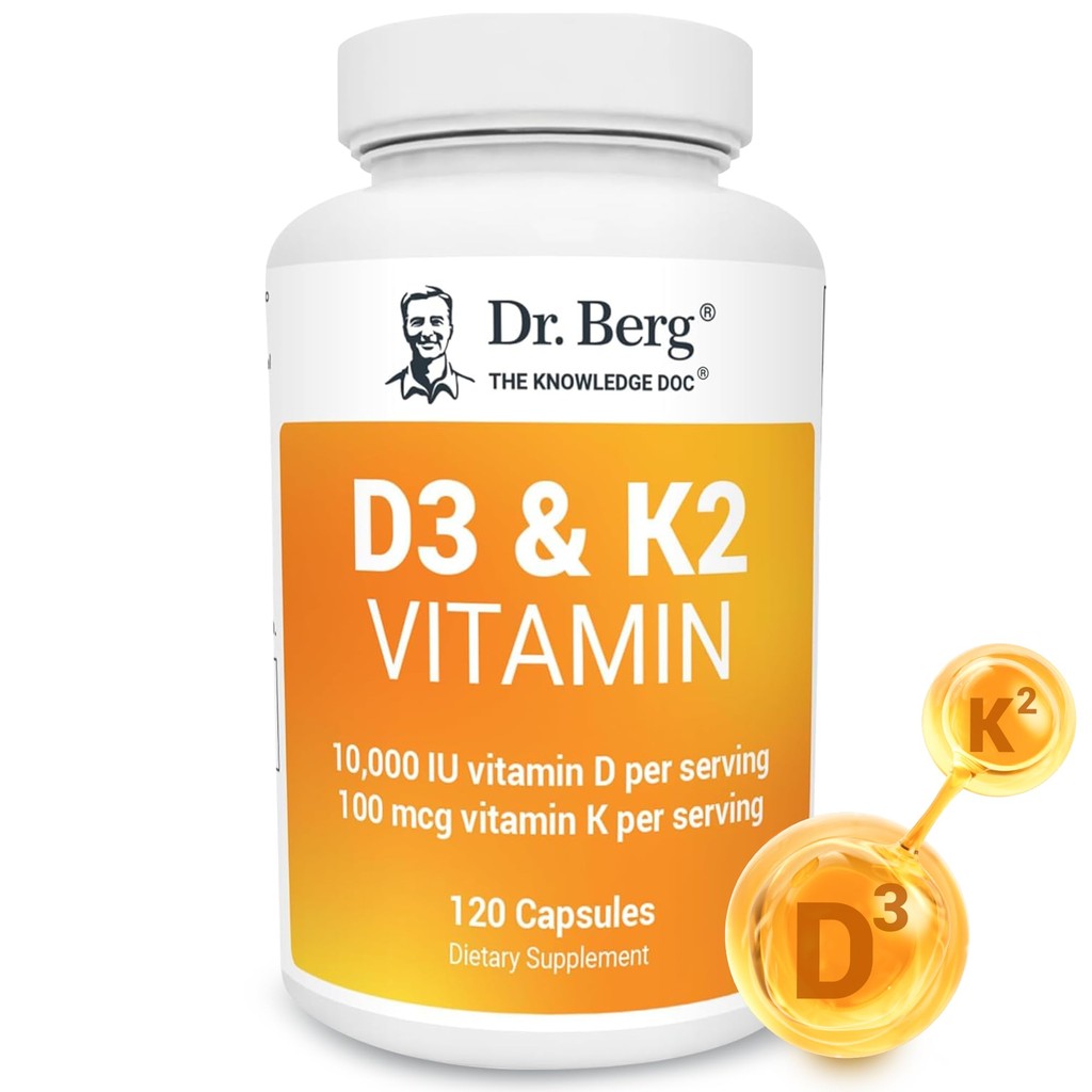 Dr. Berg Vitamin D3 K2 w/MCT Powder - Includes 10,000 IU of Vitamin