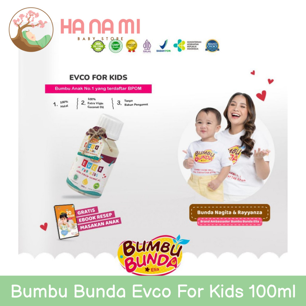 

Bumbu Bunda Evco For Kids 100ml / VCO Organic Extra Virgin Coconut Oil / Minyak Kelapa Bayi