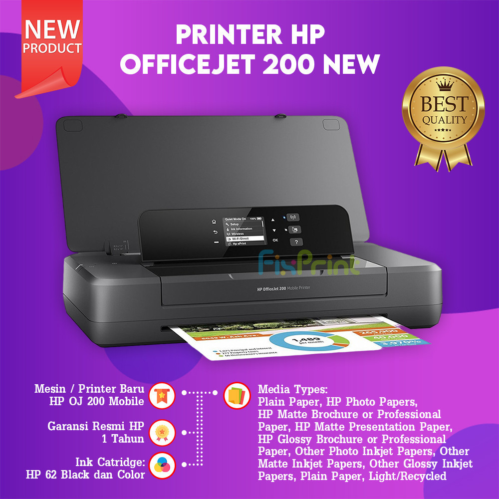 FixPrint HP Officejet 200 New Mobile Printer Office Jet 200 Print Only