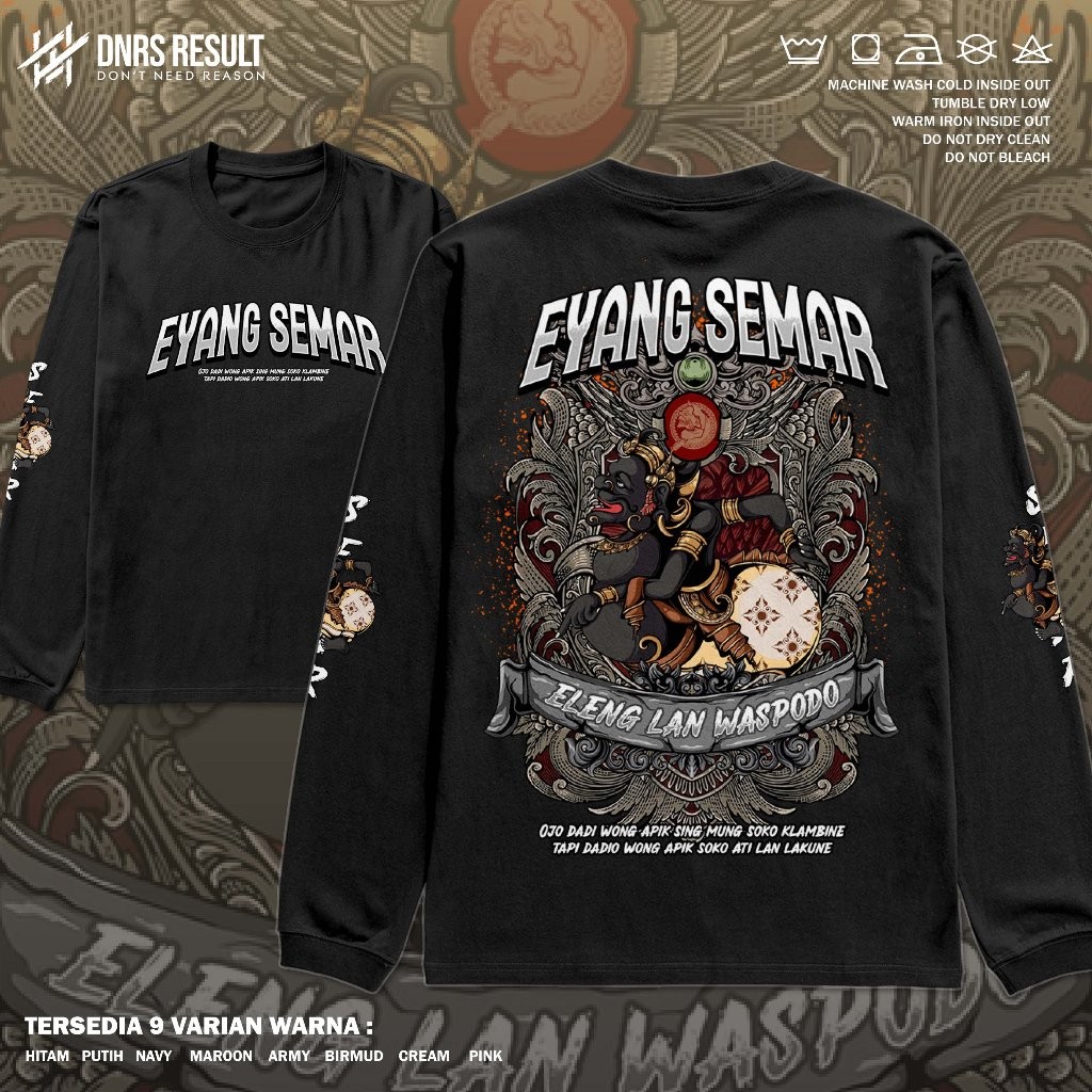 DNRS Kaos Wayang Semar - Baju Lengan Panjang Culture Series Budaya Jawa - Tshirt Longsleeve Cotton C