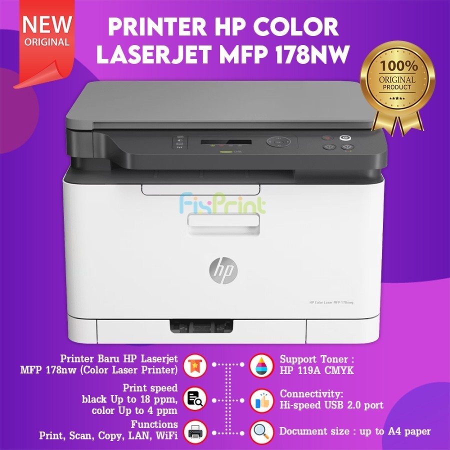 FixPrint Printer HP Laser Color MFP 178nw Multifunction Wireless MFP 178 NW