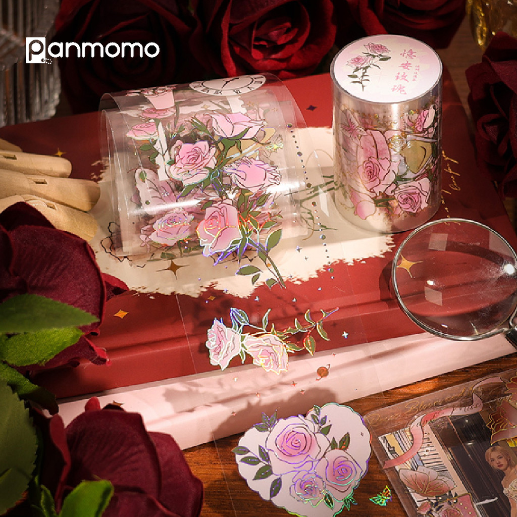 

Panmomo Sticker Aesthetic Vintage Bunga Rose Ripple Sticker Tape