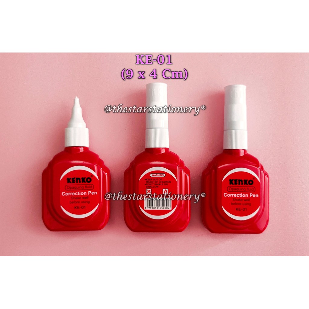 

(1 Biji) GROSIR Correction Fluid Kenko KE-01 / Tipe-X Cair Kenko KE-01 Plastik Tip (1 Biji)