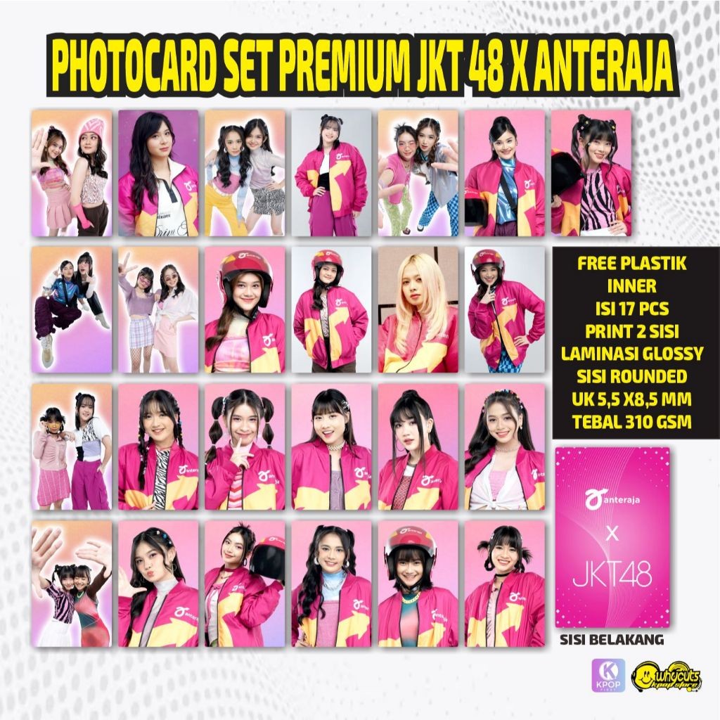 New Collection PC Photocard Set JKT48 Anteraja & Erigo GLOSSY HD QUALITY
