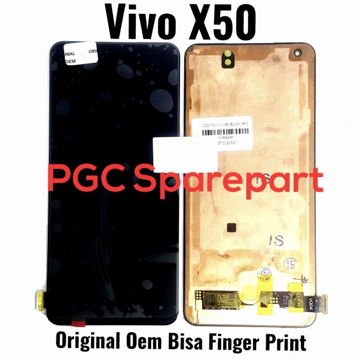 PGC99 Ori OEM LCD Touchscreen Fullset Vivo X50 Bisa Finger print - Hitam