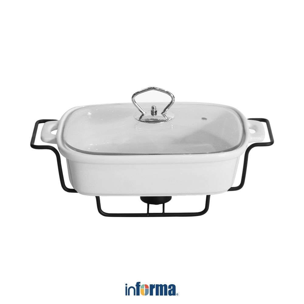 Baru Informa Appetite 28 Cm Casserole Penghangat Makanan Rectangle Food Warmer Wadah Saji Dengan