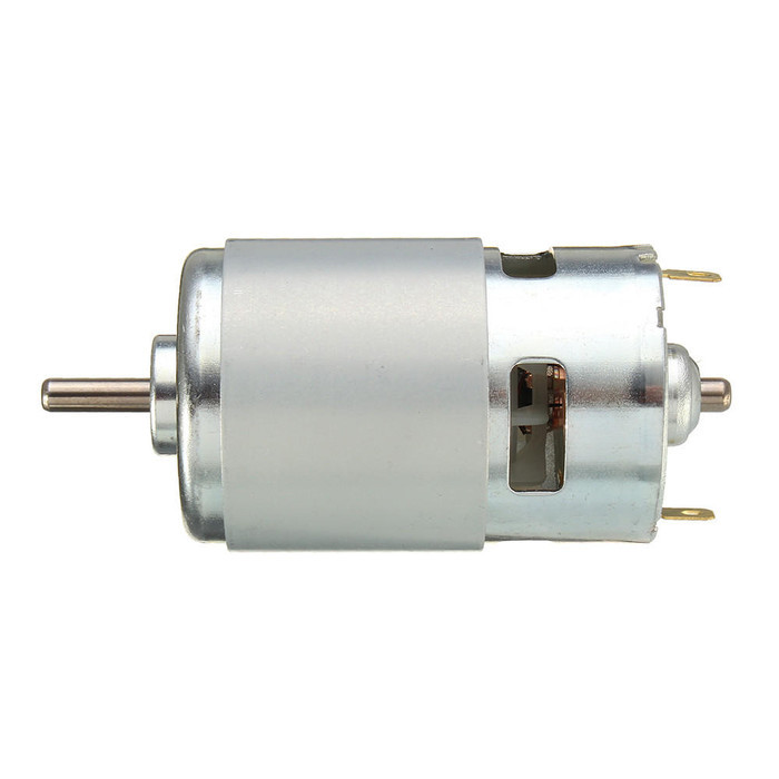 PAKET Dinamo 775 DC Torque Magnet Motor dan Bracket - ROUND SHAFT