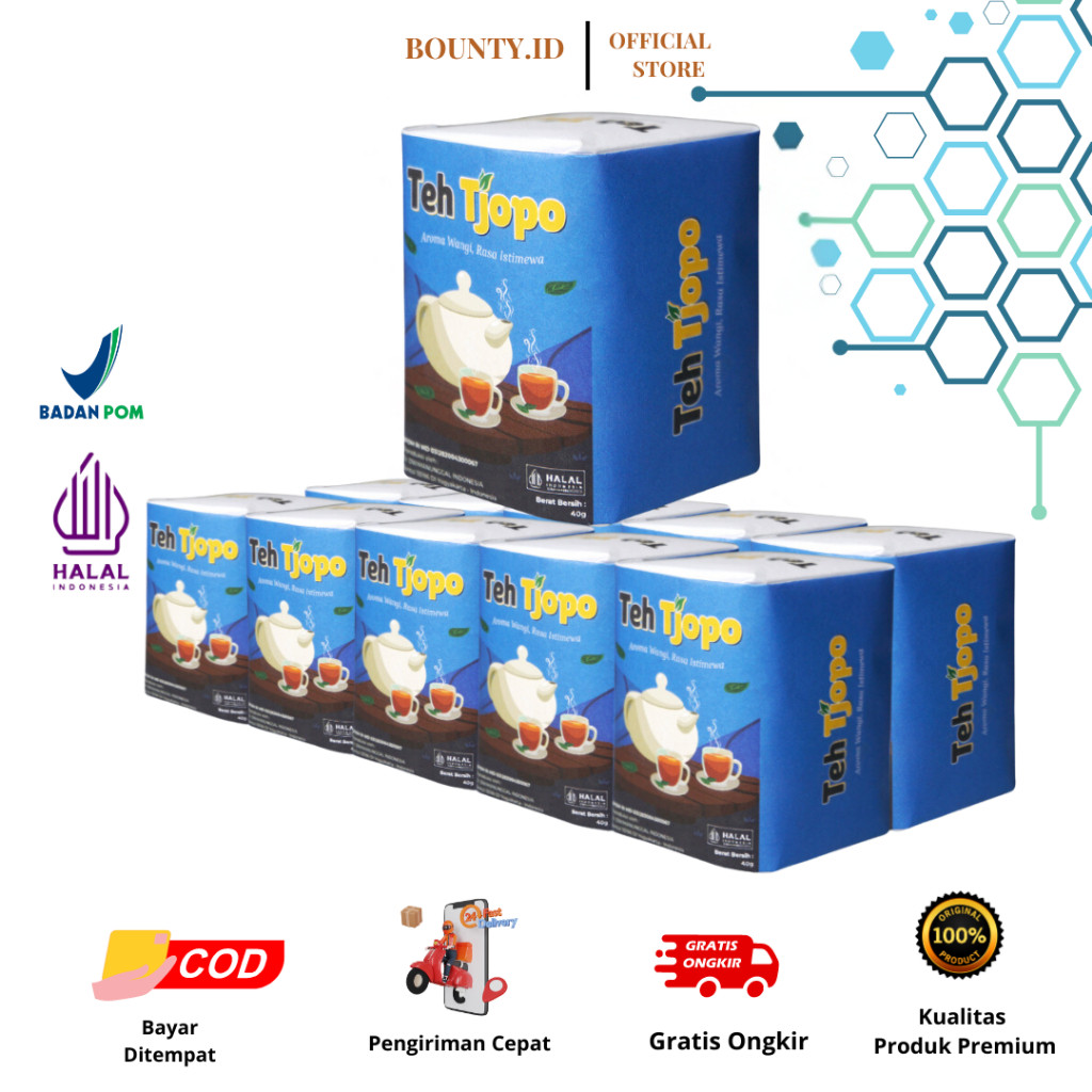 

TEH TJOPO TEH MELATI TUBRUK - TJOPO 40 GRAM SATU SLOP ISI 10 PCS