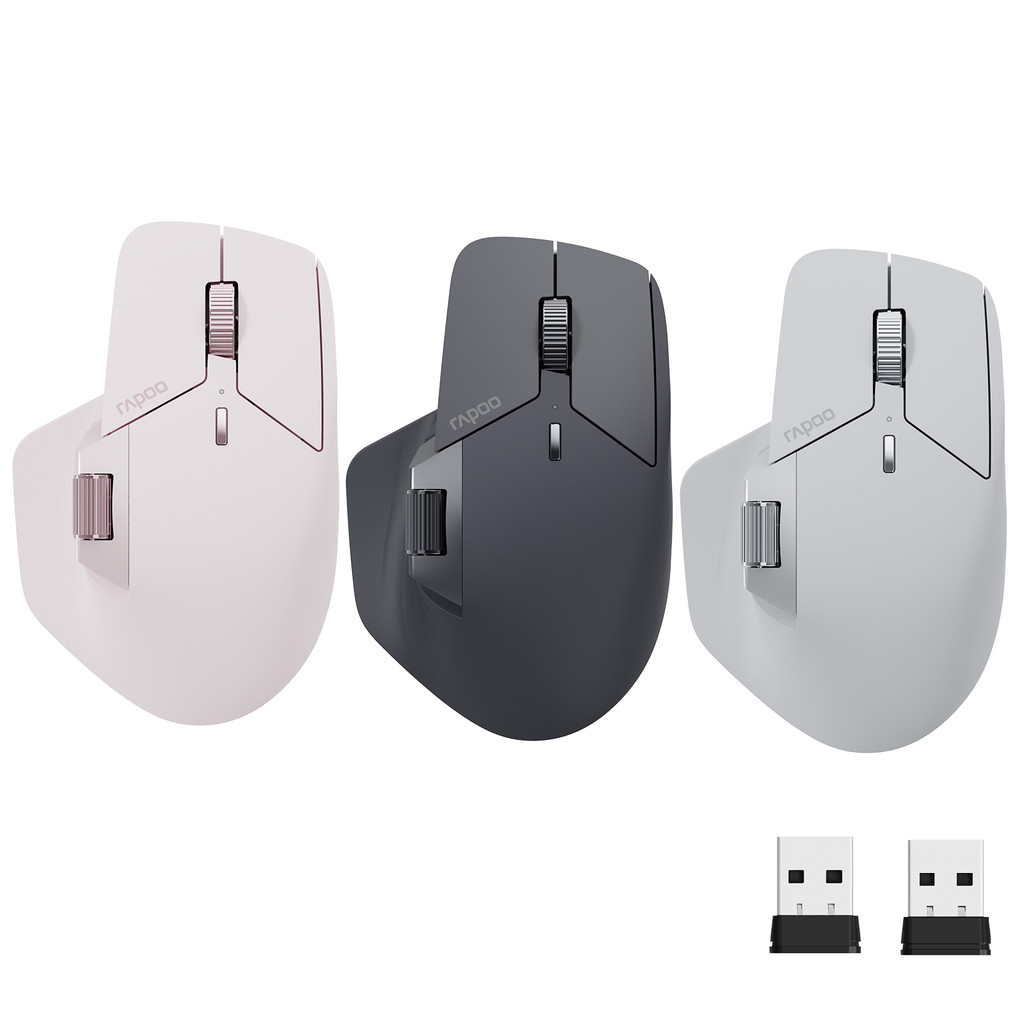 Rapoo MT760/MT760Mini Multi-mode Rechargeable Wireless Mouse Ergonomic 4000 DPI Bluetooth Mouse Easy