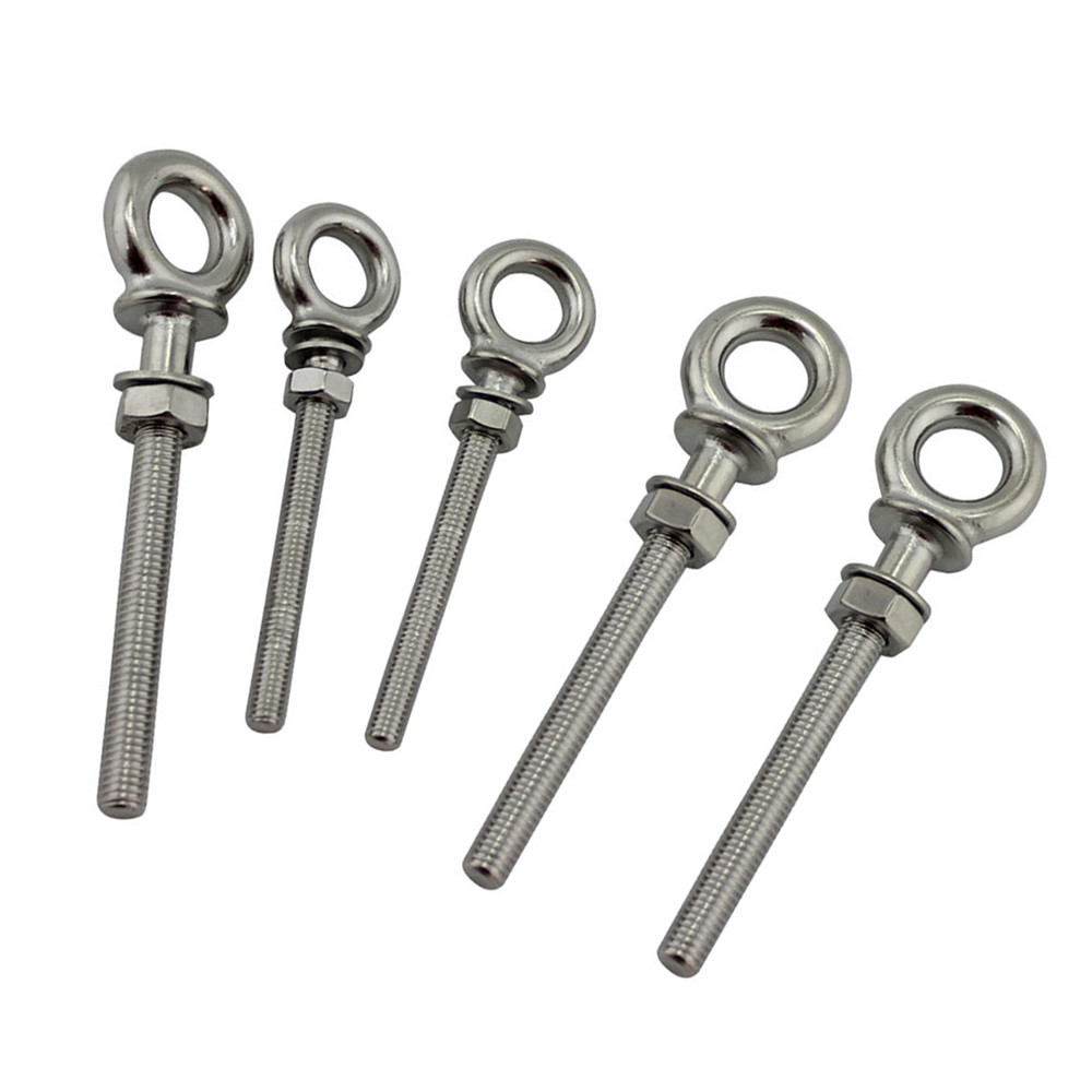 HX Long Shoulder Lifting Eye Bolt 316 Stainless Steel With Nut M6 M8 M10 For Wire Rope Lifting