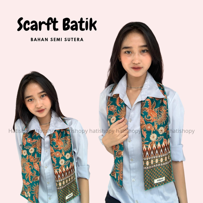 ✨Virtual.C✨ - BEST SELLER RIMBA - Syal Batik Wanita Pria Scarf Dasi Ospek Bahan Semi sutera Premium 