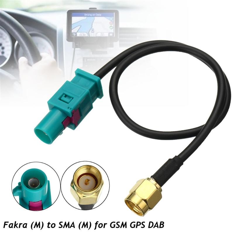 1PC Car Antenna Adapter Plug Cable Fakra Z (Male) to SMA (Male) For GSM GPS DAB Universal 21.5cm New