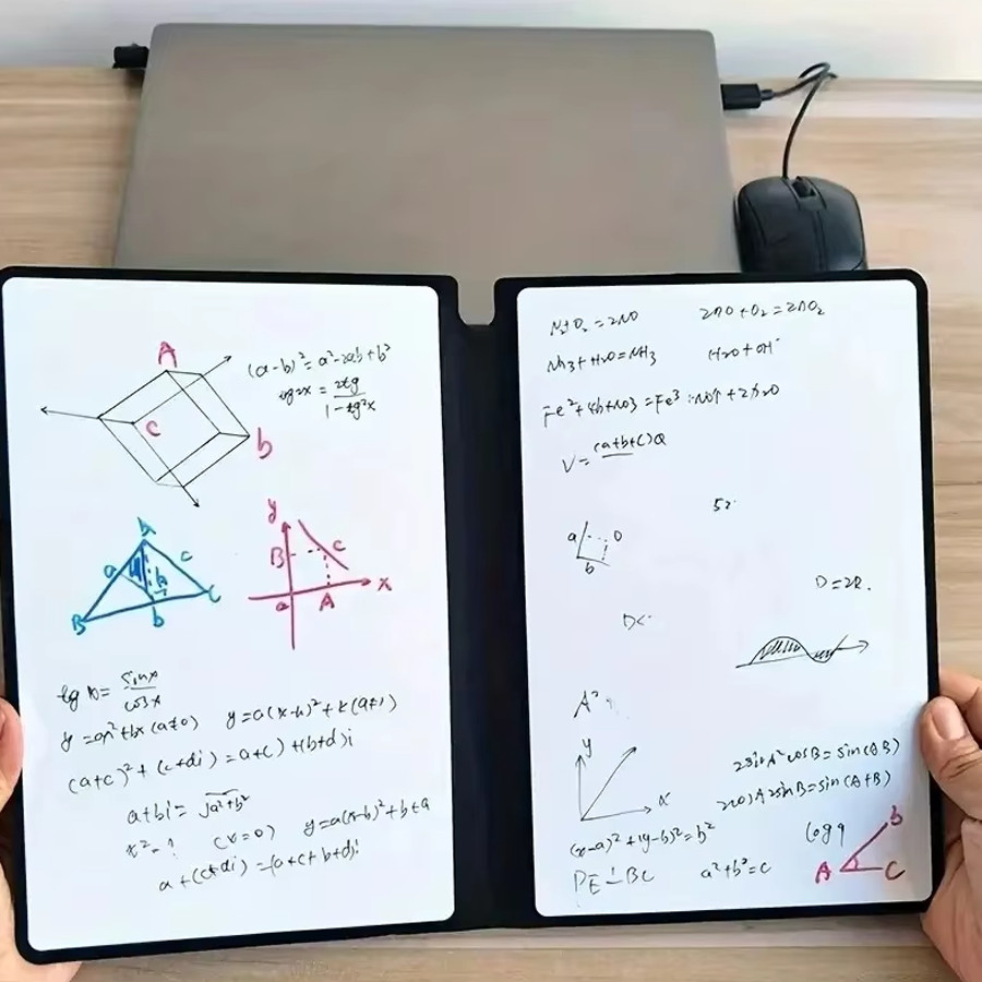 

A5 Reusable Whiteboard Notebook Set With Whiteboard Pen Erasing Cloth Leather Memo Pad Weekly Planner Portable Stylish Office