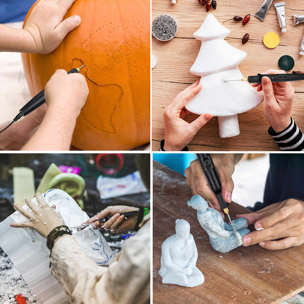 

10 in 1 Electric Foam Cutter Kit Foam Cutting Pen with Transformer Adapter 0-300℃ Adjustable Temperature Styrofoam Cutting Tools