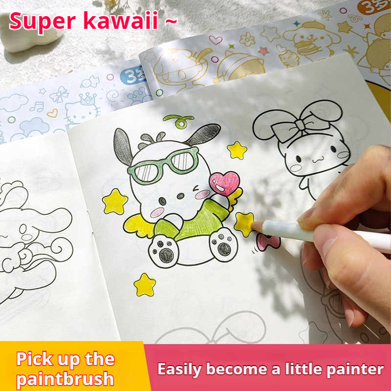 

New Sanrio Kuromi Painting Notebook Children'S Sketching Coloring Copy Notebook Elementary School Cartoon Anime Line Draft