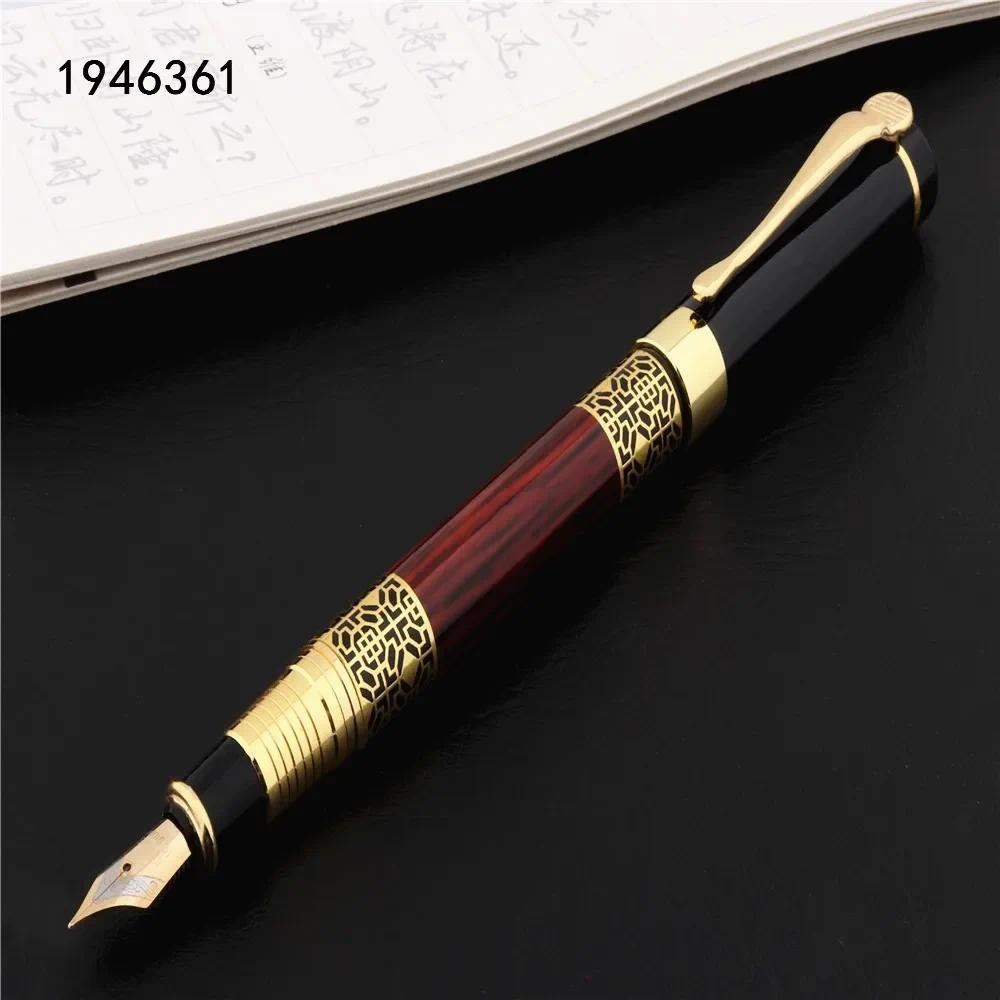 

High quality 530 Golden carving Mahogany Business office School student office Supplies Fountain Pen New Ink pen ink pen
