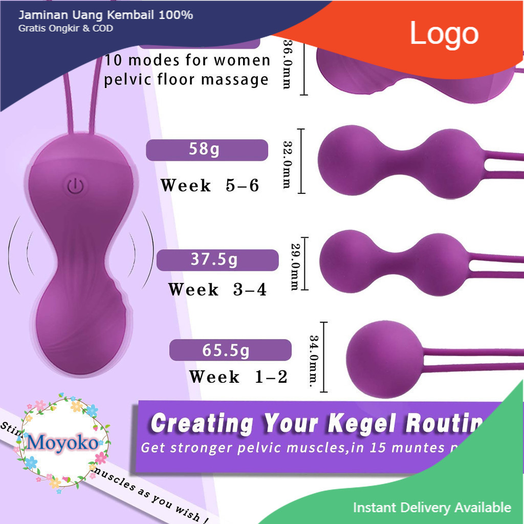 Produk Terbaru Ahir Bulan Kegel Ball Exercise Muscle Vaginal Setelah Lahiran Normal Manual dan Getar