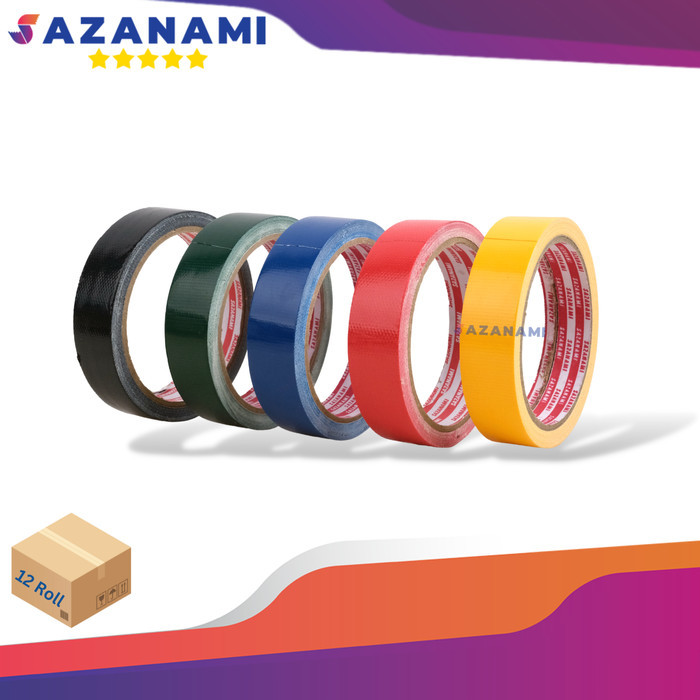 

Andma 1 Lusin Lakban Kain hitam Warna 1" Inch x 10Y Sazanami Cloth Tape - Hijau Tua