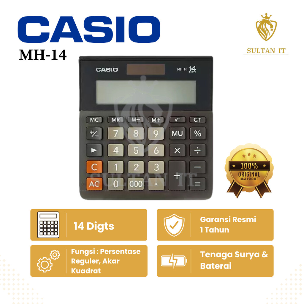 

MH 14 Casio Kalkulator-Kalkulator Desktop (Perhitungan Dasar) Original
