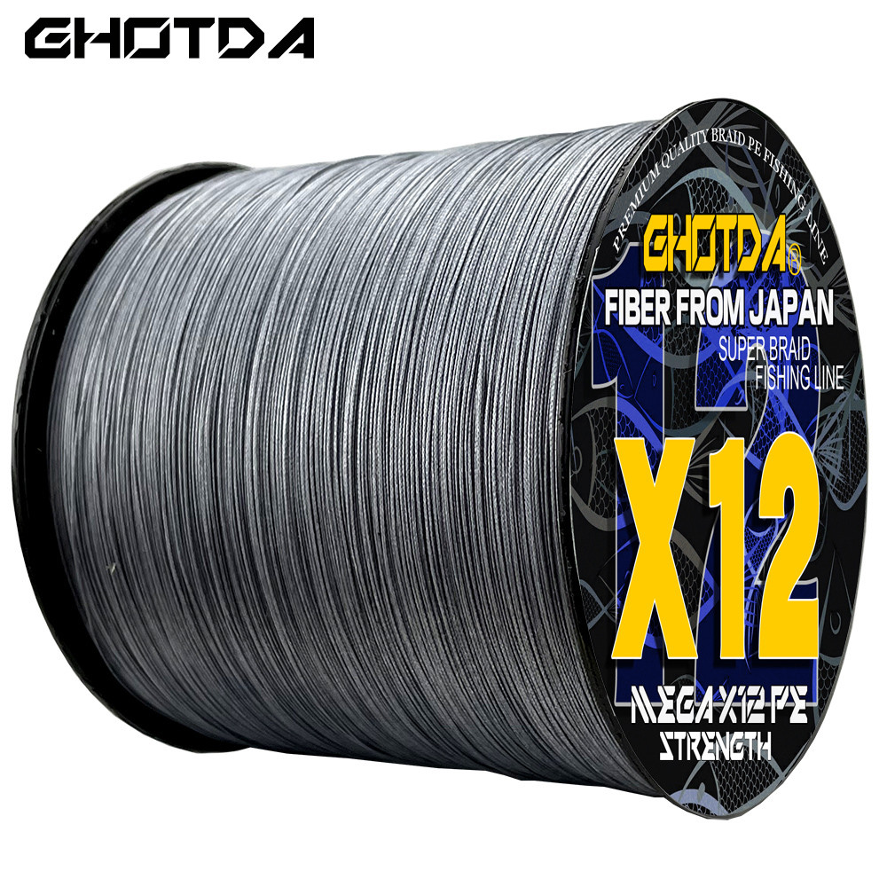 GHOTDA Saltwater Line For Fishing 12 Strands 1000m 500m Bradied Wire PE Multifilament 25 30 39 50 65