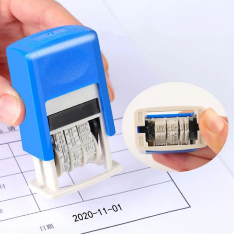 

Reusable Practical DIY Hand Account Date Stamps ABS Adjustable Universal Office Supplies Self-Inking Tool for Student