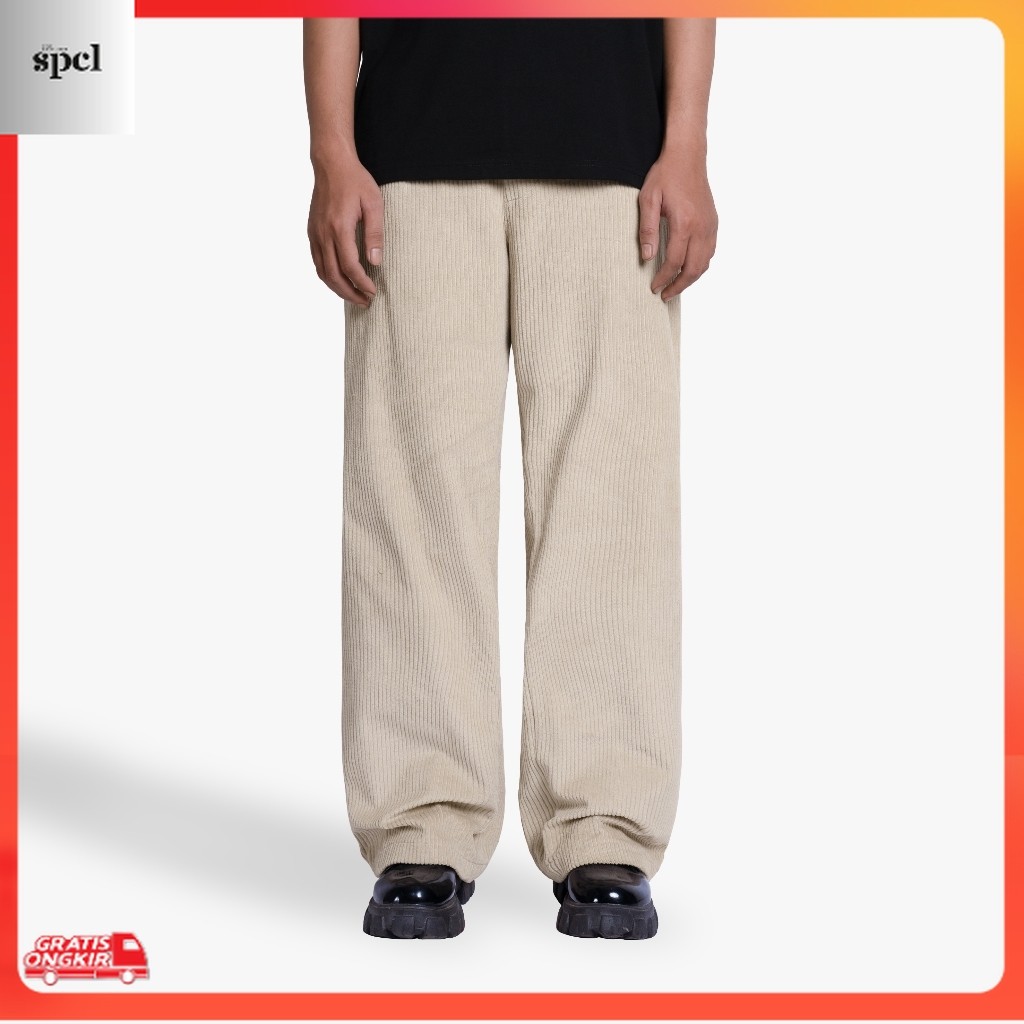 Kekinian / Exhale Apparel Longpant Celana Panjang Corduroy Blank Cream