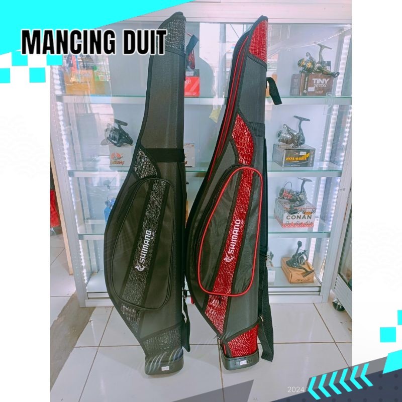 TAS PANCING SHIMANO MOTIF KULIT MEWAH | Tas Joran Hard Case | 2 Rod Case muat 2 joran pancing