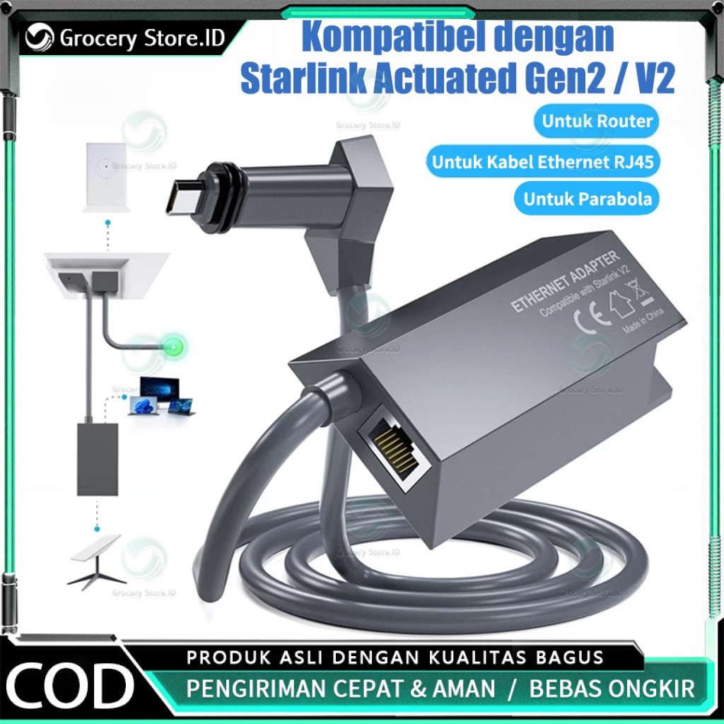 TEEKA Starlink Ethernet Adapter Gen 2 / V2 Adaptor Lan Starlink / LAN / RJ45 Starlink Internet Satel