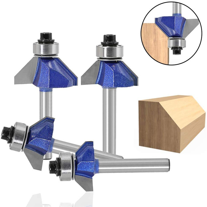 -IKIAELO- 14" Mata Profil Kayu 6mm 45 Chamfer Mata Router 45 Derajat 6mm Mata Profil Router