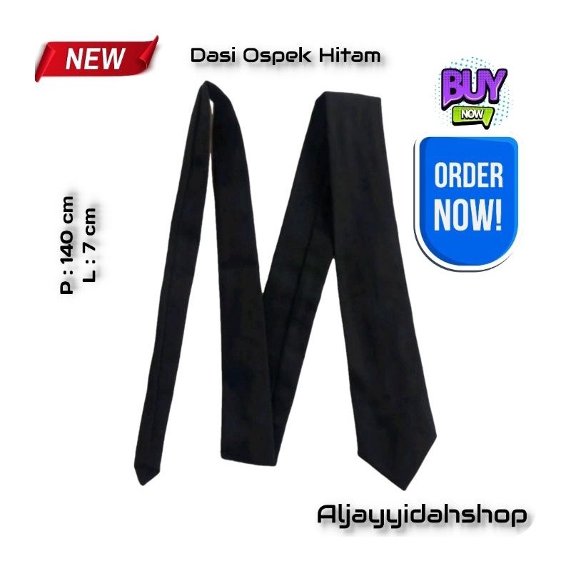 TERMURAH  DASI OSPEK HITAM POLOS PANJANG 140 CM
