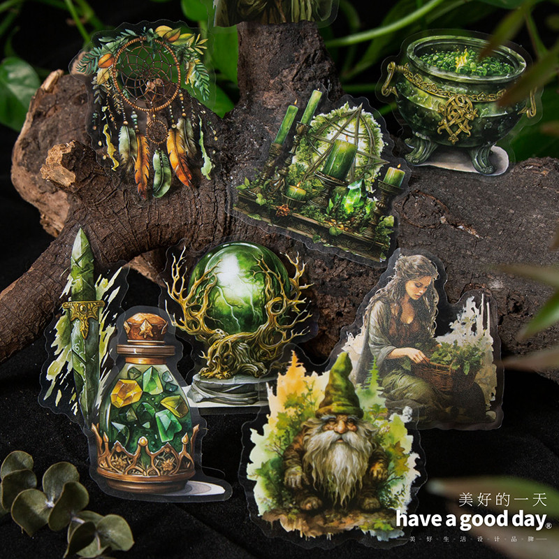 

JIANQI 40 pcs/pack Vintage Magic Stickers Decorative Scrapbooking Diary Album hand made junk journal supplies