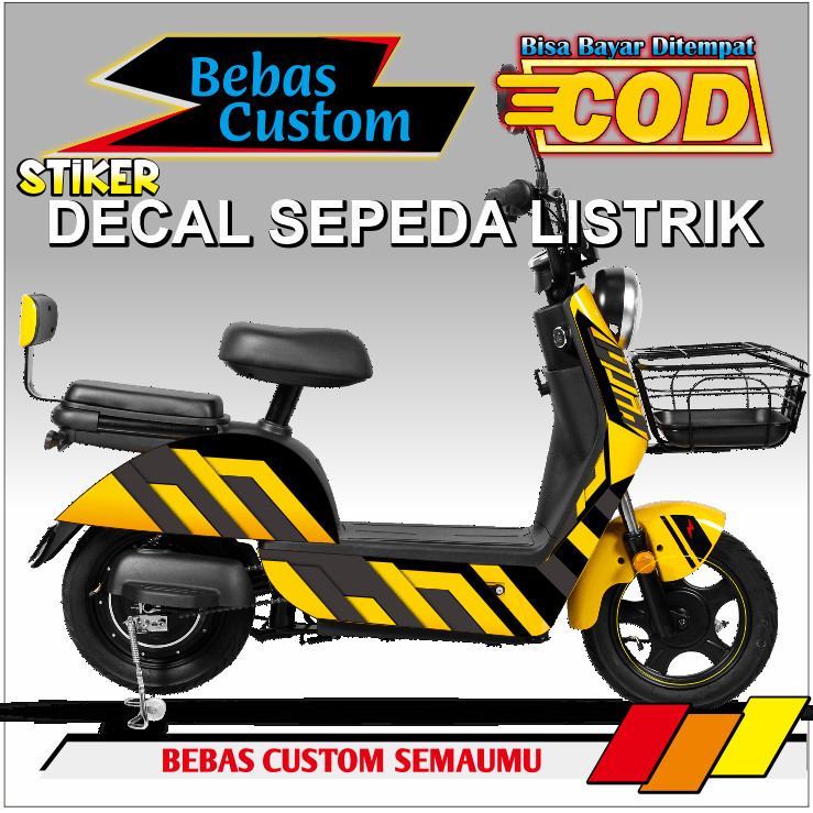 STRIPING Sepeda Listrik DECAL STIKER Merek setiker Genio Easton S1 Uwinfly Ofero Pacific United Viar