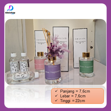 Pengharum Ruangan Reed Diffuser Botol Kaca Aromaterapi Essensial Oil Stick Souvenir