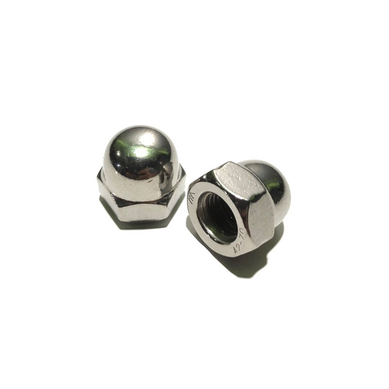 Mur topi M10 Drat Halus P1.25 ( Mur 14 Drat Halus ) Stainless 304 A2-70 ( Kunci pas 17) SS304