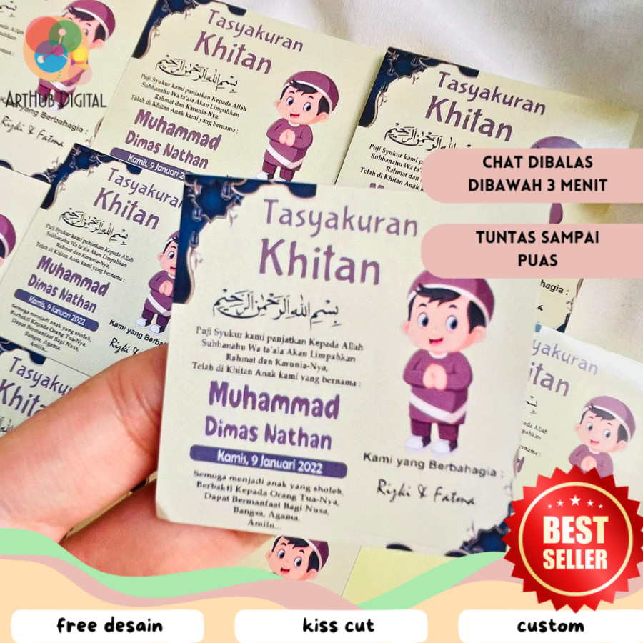 

AHD 7-11 Stiker Tasyakuran Walimatul Khitan anak kotak Murah Tempel Box Nasi Tinggal Tempel