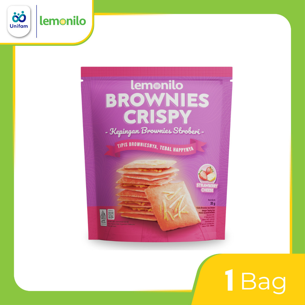 

Lemonilo Brownies Crispy Strawberry - Brownis Kering 35 Gram