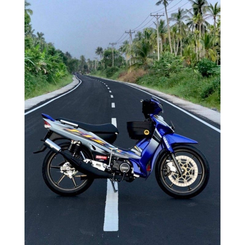 Striping f1zr F1ZR FIZ R 2004 Biru Putih Striping lis Stiker Standar ori F1zr Biru 2004