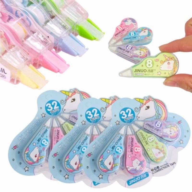 

(TB) Correction Tape Karakter 4 In 1 Penghapus Pulpen Roll Isi 4pcs Karakter Lucu Unicorn Penghapus Pena Tip-X Kertas Mini 4in1 Tip Ex Set 4 Pcs