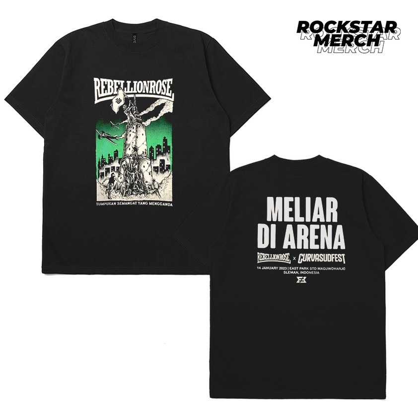 【COD】 T-shirt Band Rebellion Rose Curvasudfest 2023