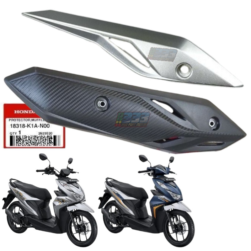 cover knalpot beat new 2020 deluxe street led K1A garnish aksesoris tutup knalpot silver gold chrome