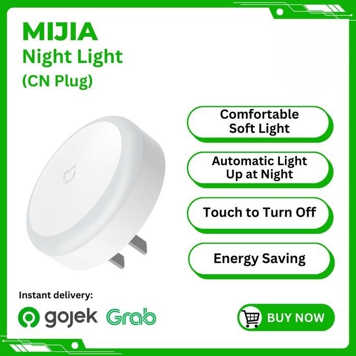 Mijia Night Light Plug-in LED Lamp Automatic Touch Control Lampu Tidur