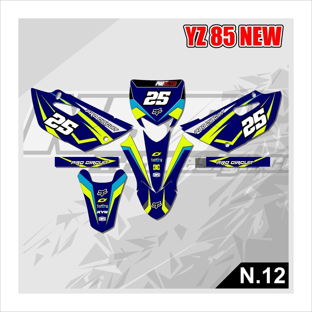 Sticker Striping - Stiker Variasi Decal YZ 85 Motif Racing Terbaru