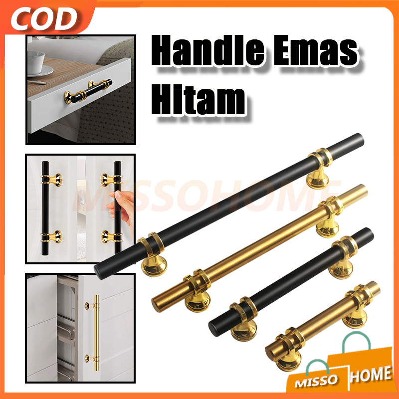 Gold Black Tarikan Laci Minimalis Modern Gagang/Handle Lemari Gold Black/Gagang Pintu Lemari Knob