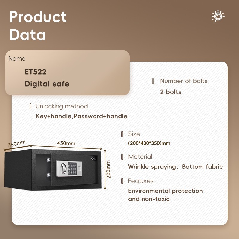 

Brankas Digital Deli ET-522 Safe / ET522 Safety Box Original