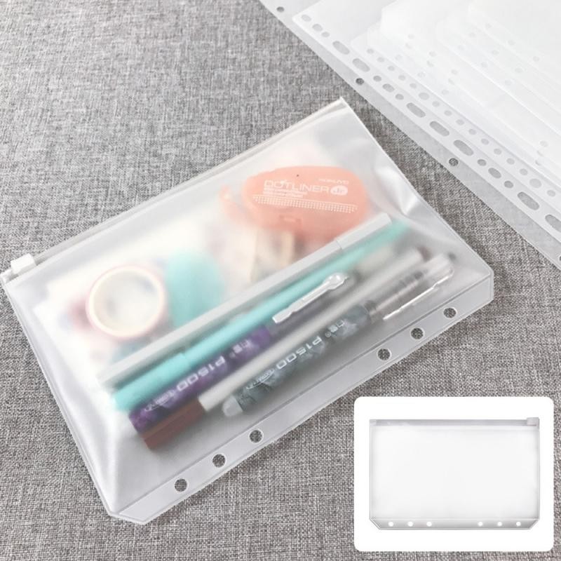 

10-1PCS A5 File Holder Standard Transparent A6 A7 PVC Loose Leaf Budget Binder Pouch With Zipper Filing Organizer School Suppli