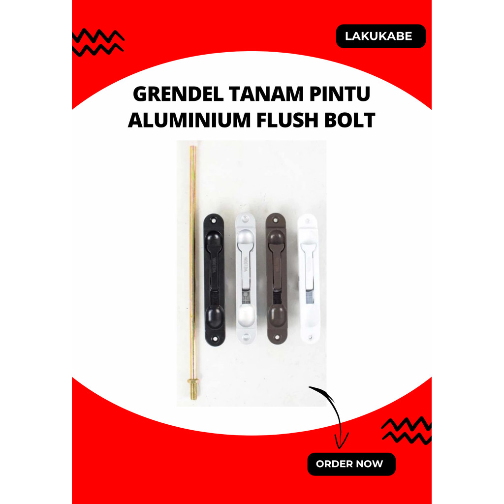 Grendel Tanam Pintu Aluminium WELDOM Flush Bolt Slot Kunci Penahan Daun Pintu Swing