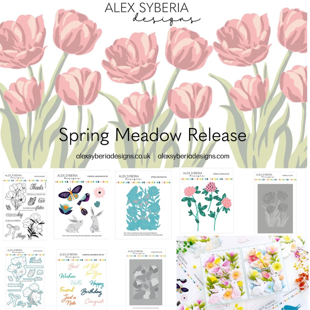 

Spring Tulips Meadow Collection Metal Cutting Dies Clear Stamps Layering Stencil DIY Greeting Card Make Scrapbooking Craft Paper